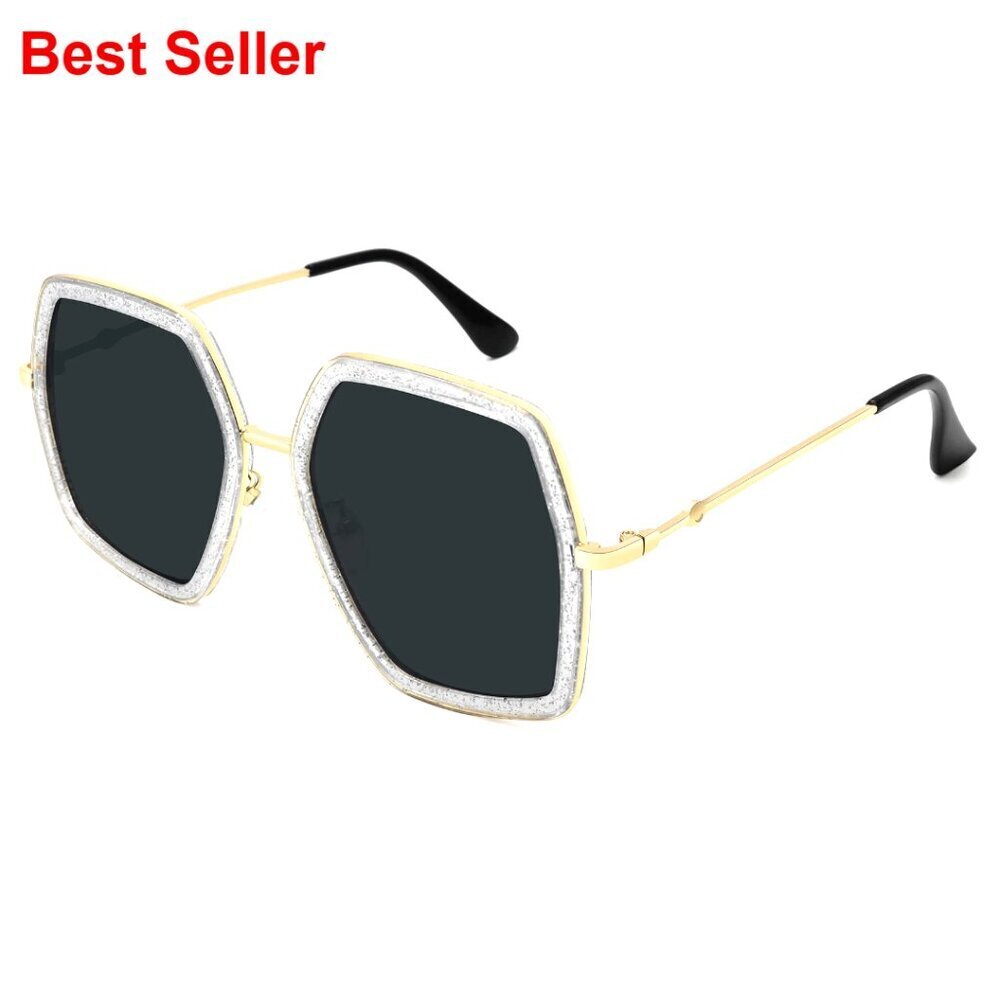 Oversized Hexagon Sunglasses UV400 Protection Lightweight Fashion Shades